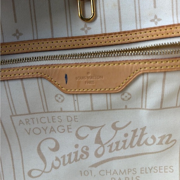 Louis Vuitton Tan and White Checkered Tote - Picture 11 of 13